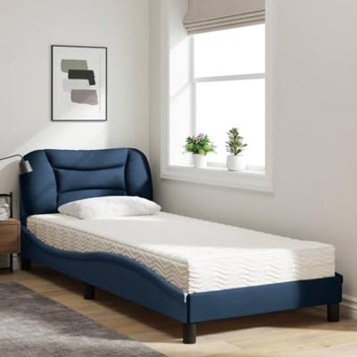Bed met matras "Hvar" stof blauw 80x200 cm