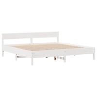 Bedframe zonder matras massief grenenhout wit 180x200 cm - thumbnail