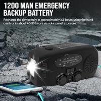 Technaxx TX-238 Noodradio AM, FM Noodradio Handslinger, Zonnepaneel, Zaklamp, Oplaadbaar Zwart - thumbnail