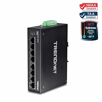 TRENDnet TI-PG80 8-poorts Geharde Industriële Gigabit PoE+ DIN-Rail Switch