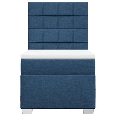 Boxspring met matras stof blauw 80x200 cm