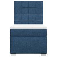 Boxspring met matras stof blauw 80x200 cm - thumbnail