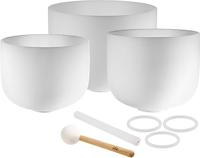 Meinl Sonic Energy White Frosted Crystal Singing Bowl klankschalen set (A4, F4, D4) - thumbnail
