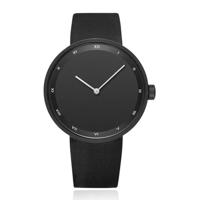 LGT JWLS Herenhorloge met Zwarte Wijzerplaat, Zwarte Behuizing en Lederen Band - thumbnail