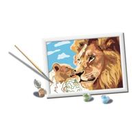 Ravensburger CreArt Schilderen op nummer leeuw en welpje - thumbnail