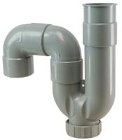 Wiesbaden Universeel-sifon PVC 32 mm grijs - thumbnail