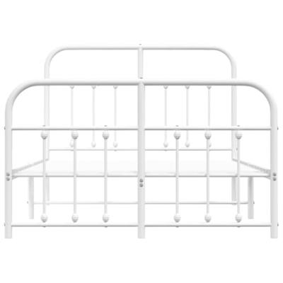 Bedframe met hoofd- en voeteneinde metaal wit 120 x 190 cm - thumbnail