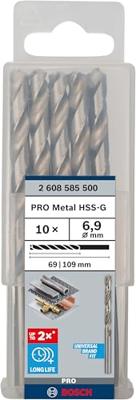 Bosch Accessories 2608585500 HSS Metaal-spiraalboor 6.9 mm Gezamenlijke lengte 109 mm Geslepen DIN 338 Cilinderschacht 10 stuk(s) Bosch Accessories 2608585500 HSS Metaal-spiraalboor 6.9 mm Gezamenlijke lengte 109 mm Geslepen DIN 338 Cilinderschacht 10 stuk(s)