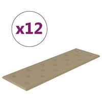 VidaXL Wandpanelen 12 st 3,24 m² 90x30 cm kunstleer cappuccinokleurig - thumbnail