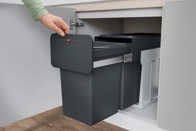 Hailo 0310-100 EcoLine Design L Inbouwafvalemmer 2x14L Zwart Hailo 0310-100 EcoLine Design L Inbouwafvalemmer 2x14L Zwart