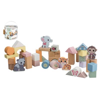Joueco the wildies houten blokken, 50st