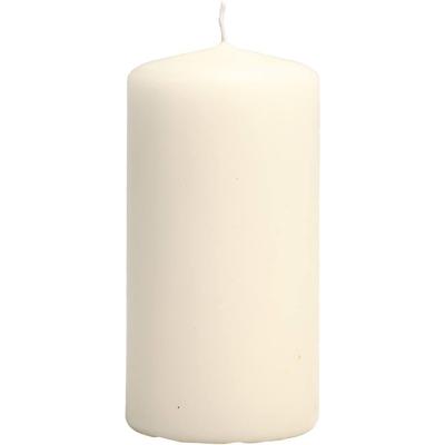 Creativ Company Kaarsen, h: 100 mm, d 50 mm, off-white, 12 stuk/ 1 doos