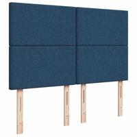 Ottoman bed met matras 140x200cm stof blauw - thumbnail