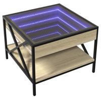 Salontafel met Infinity LED 50x50x38 cm sonoma eikenkleurig - thumbnail