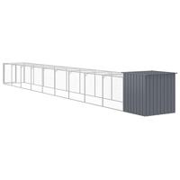 Kippenhok met ren 110x1017x110 cm staal antraciet - thumbnail