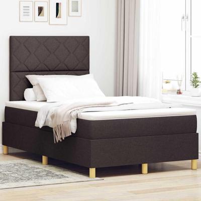 Boxspringbed met matras Donkerbruin 120 x 190 cm Stof