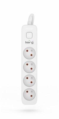 KERG stekkerdoos met stroomonderbreker 4 stopcontacten 3m-10A