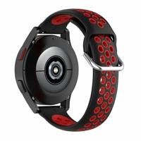 Siliconen sportbandje met gesp - Zwart + rood - Garmin Vivoactive 6 / Vivoactive 5 / Vivoactive 3 - thumbnail