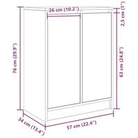 Dressoir 57x34x76 cm spaanplaat zwart eikenkleurig - thumbnail