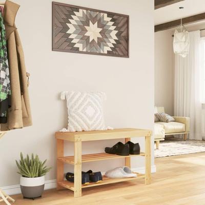 VidaXL Schoenenrek 3-laags 70x27,5x45 cm bamboe VidaXL Schoenenrek 3-laags 70x27,5x45 cm bamboe