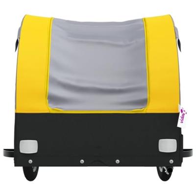 VidaXL Fietstrailer 30 kg ijzer zwart en geel