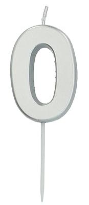 Cijferkaars &apos;0&apos; Zilverkleurig 5cm