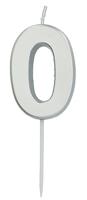 Cijferkaars &apos;0&apos; Zilverkleurig 5cm - thumbnail