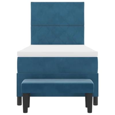 Boxspring bed met matras Donkerblauw 90 x 190 cm Fluweel