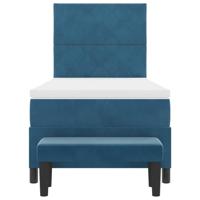 Boxspring bed met matras Donkerblauw 90 x 190 cm Fluweel - thumbnail