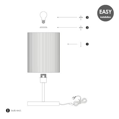 Scandinavische stijl Tafellamp - Corduroy Lampenkap - Cilinder - Wit - ø20 x 40 cm - E27 Fitting - Geschikt voor Woonkamers en slaapkamers - Met schakelaar