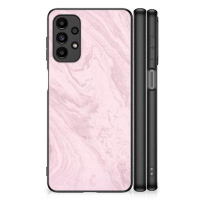 Samsung Galaxy A13 4G Marmeren Print Telefoonhoesje Marble Pink - Origineel Cadeau Vriendin