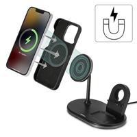 Hama 3in1 Draadloos Oplaadstation MagCharge Multi Voor IPhone AirPods En Watch - thumbnail