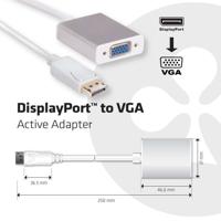 club3D CAC-2003 DisplayPort Adapter [1x DisplayPort stekker - 1x VGA-bus] Wit - thumbnail