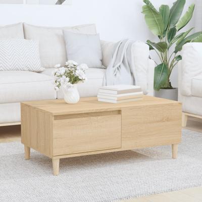 Salontafel 90x50x36,5 cm bewerkt hout sonoma eikenkleurig