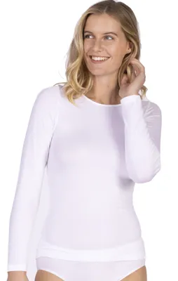 Dames ondershirt modal naadloos - Lange mouw - Ronde hals - 46 - Wit - 46 - 46 - 46 - 46 - 46 - 46 - 46 - 46 - 46 - 46 - 46 - 46 - 46