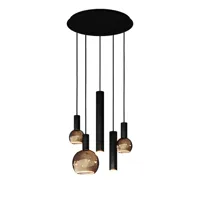 Ztahl Hanglamp Riva 5 lichts Ø 50 cm zwart - thumbnail