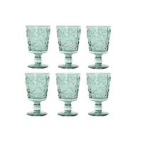 Set van bekers Home ESPRIT Turkoois Kristal 345 ml (6 Stuks) - thumbnail