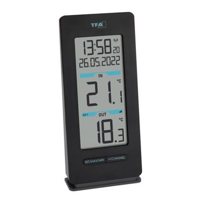 TFA Dostmann Buddy 30.3072.01 Draadloze thermometer digitaal Zwart