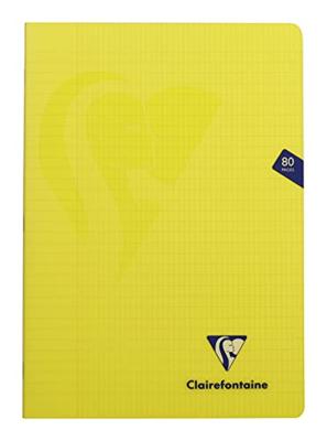 Clairefontaine schrift mimesys voor ft A4, 80 bladzijden, kaft in PP, geruit 4 x 8, geassorteerde kleuren