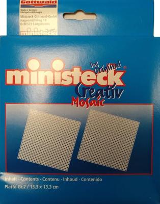 Ministeck - grondplaat 13,3 x 13,3 cm - 32x32 gaatjes - 4 stuks