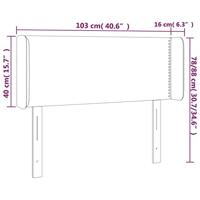 Hoofdbord met randen 103x16x78/88 cm stof donkerbruin - thumbnail