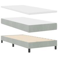 Boxspringbed met matras fluweel lichtgrijs 90x190 cm - thumbnail
