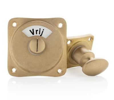 De Oude Deurklink WC Slot - Draaiknop vrij-bezet messing getrommeld De Oude Deurklink WC Slot - Draaiknop vrij-bezet messing getrommeld