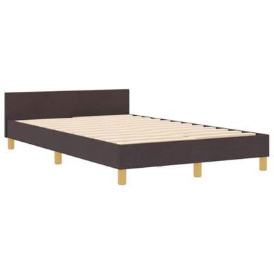 Bedframe met hoofdeinde Donkerbruin 120 x 190 cm Stof
