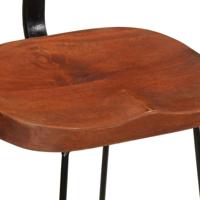 Barkrukken 2 st 49x43x79 cm massief mangohout - thumbnail