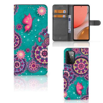 Samsung Galaxy A72 Hoesje Cirkels en Vlinders Samsung Galaxy A72 Hoesje Cirkels en Vlinders