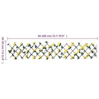 Kunstplant klimop op latwerk uittrekbaar 180x30 cm geel - thumbnail