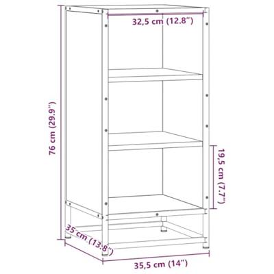 Dressoir 35,5x35x76 cm bewerkt hout en metaal zwart