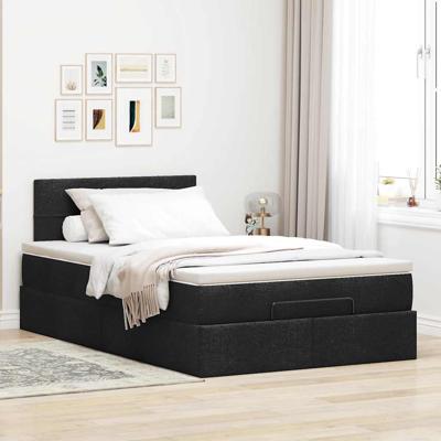 Bed met matras 120x200 cm stof zwart