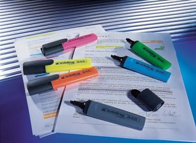 Edding markeerstift 345, etui van 4 stuks in geassorteerde kleuren